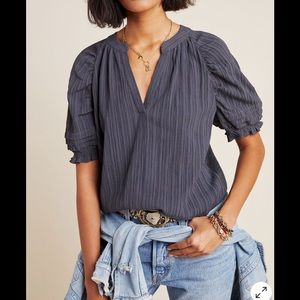 Current Air Rafia Plisse Top Size S